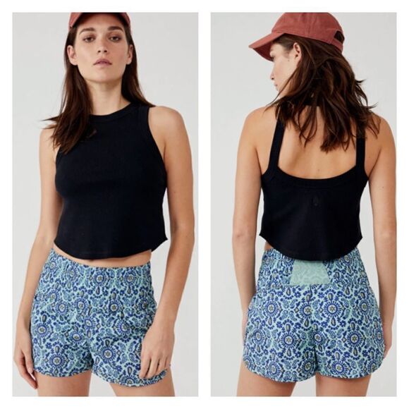 FP Movement Way Home Shorts in Turquoise Mint Combo Print SMALL - Picture 1 of 8
